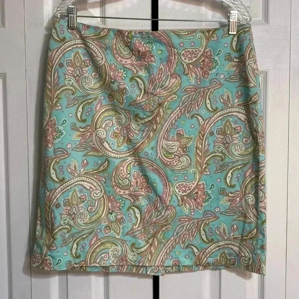 Jones New York country green floral skirt size 12